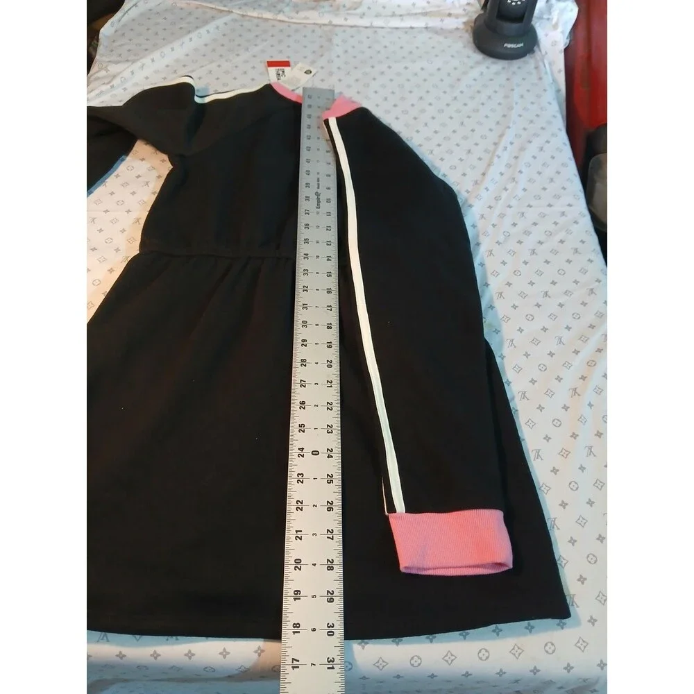 NWT Epic Threads Sweatshirt Dress Deep Black And Pink Trim Size XL